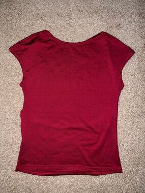 H&M Short Sleeve Scoop Neck Top - Burgundy